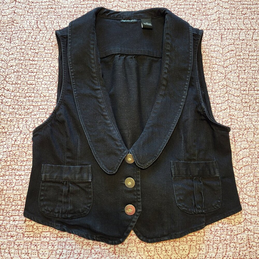 Black Denim Vest Size M
